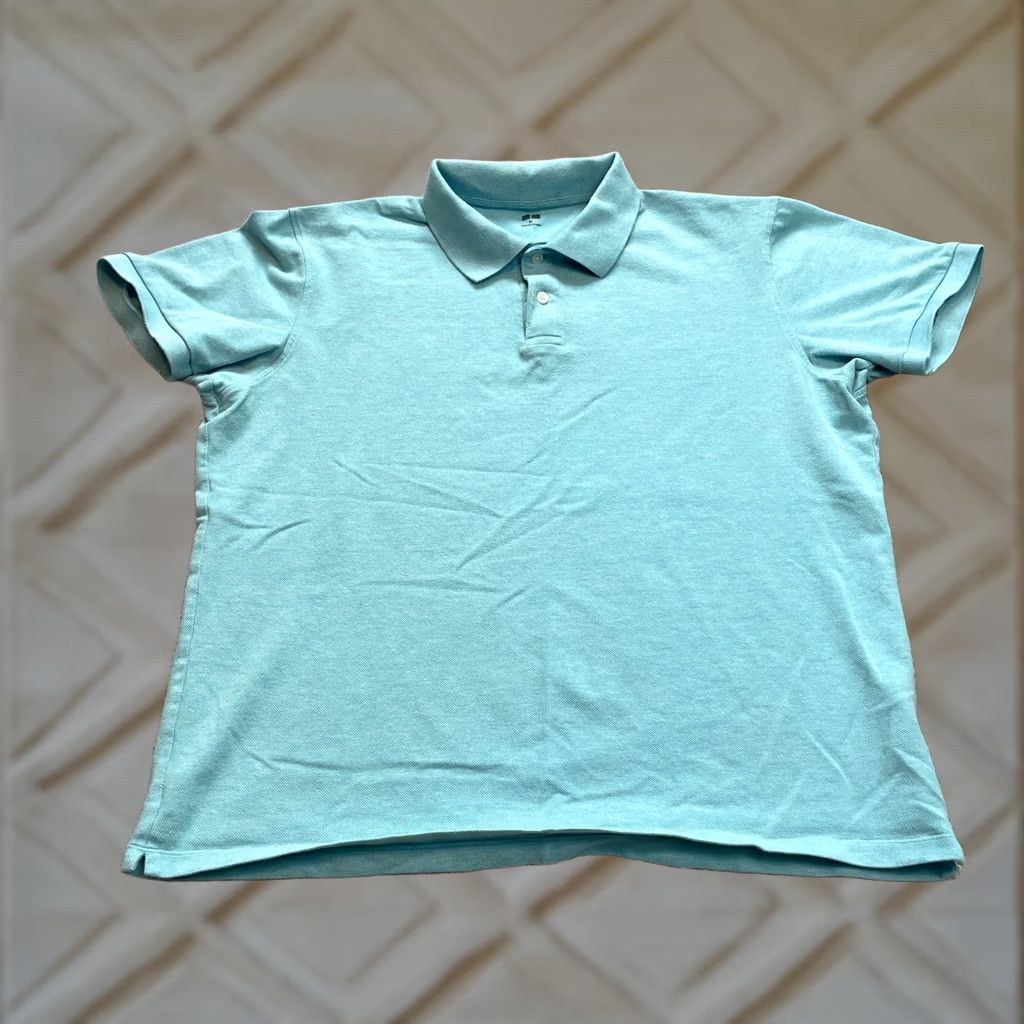 Uniqlo VINTAGE Uniqlo Polo Shirt Mens XL Light Blue Preppy Golf Rugby Collared Cotton Solid Size US XL / EU 56 / 4 - 1 Thumbnail