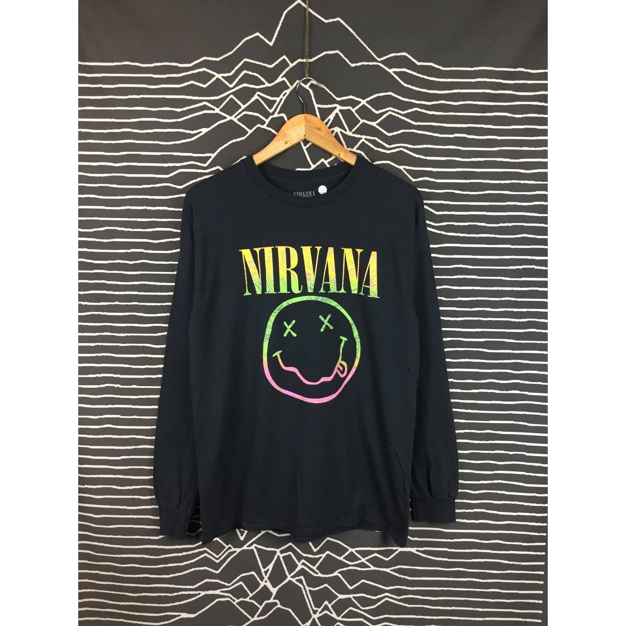 Band Tees × Nirvana Nirvana Smiley Kurt Cobain Grunge Band Longsleeve Tee Size US M / EU 48-50 / 2 - 2 Thumbnail