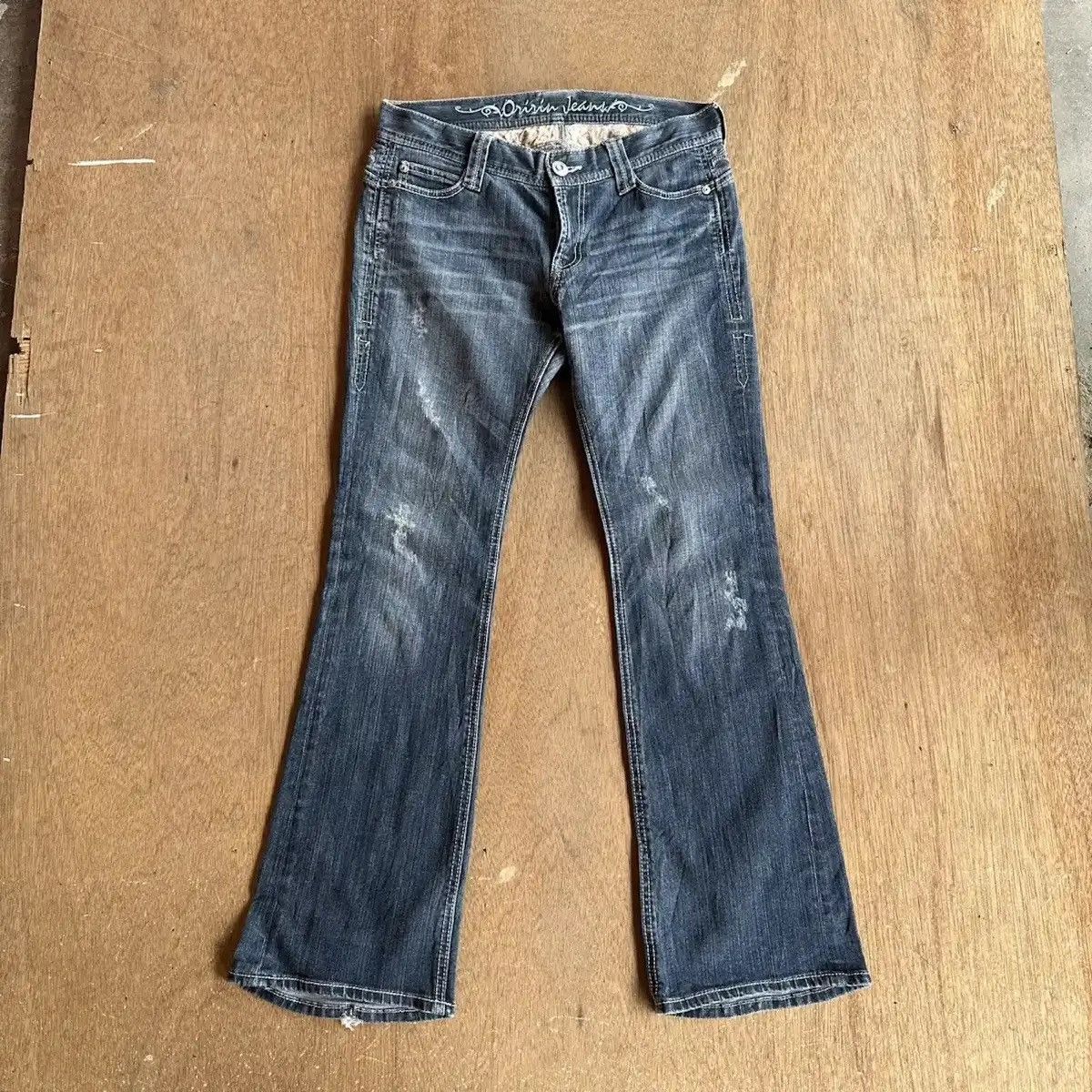 Japanese Brand FLARE/BOOTCUT💥VINTAGE ORIRIN JEANS BIG STITCH DENIM PANTS Size US 31 - 1 Thumbnail