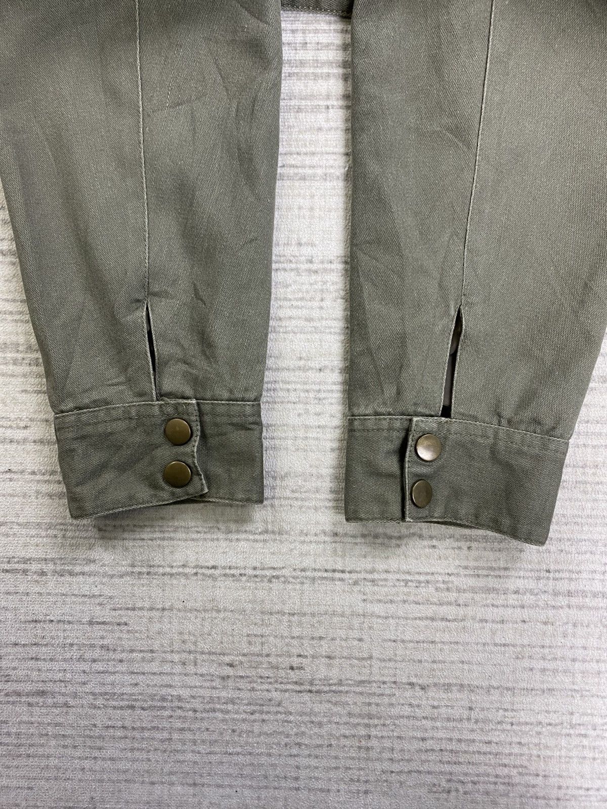 Japanese Brand × Le Grande Bleu (L.G.B.) × Vintage Vtg Japanese Brand Khaki Green Double Collar Cotton Jacket Size US M / EU 48-50 / 2 - 10 Thumbnail