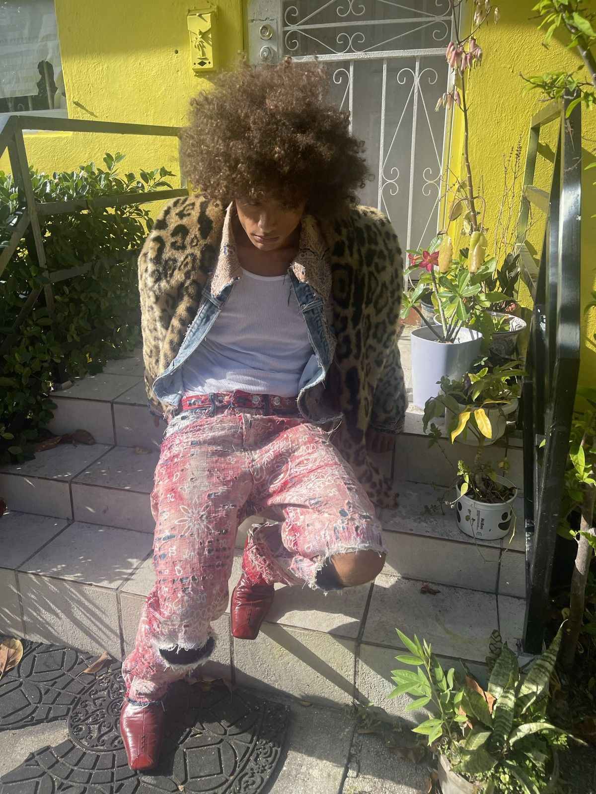 Kapital × Vintage 1/1 red custom boro denim Size US 32 / EU 48 - 7 Thumbnail