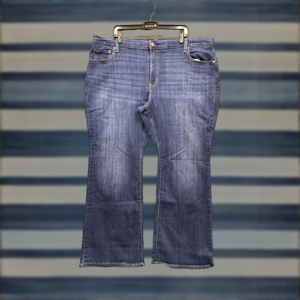 Levi's Levis Jeans 726 Flare Womens 24W Blue Denim Stretch High Rise Waterless Size 42" / US 20 - 1 Thumbnail