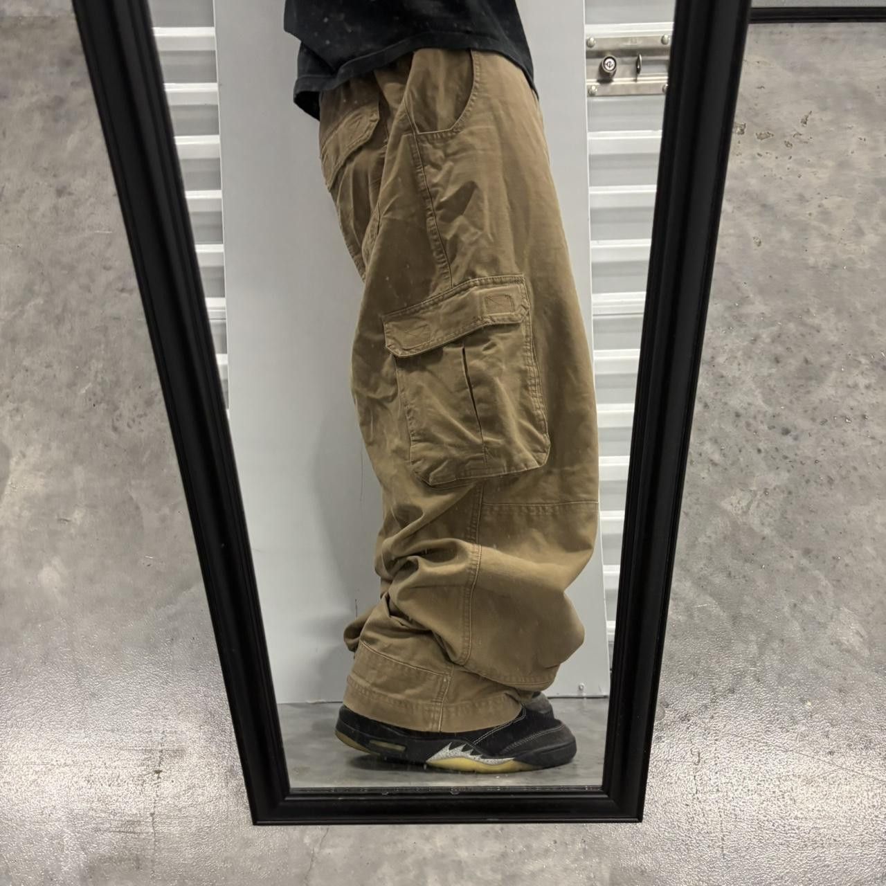 Japanese Brand × Vintage Crazy Vintage Y2K/2000s Baggy Khaki Brown Skater Style Cargo Pants! Size US 40 / EU 56 - 2 Thumbnail