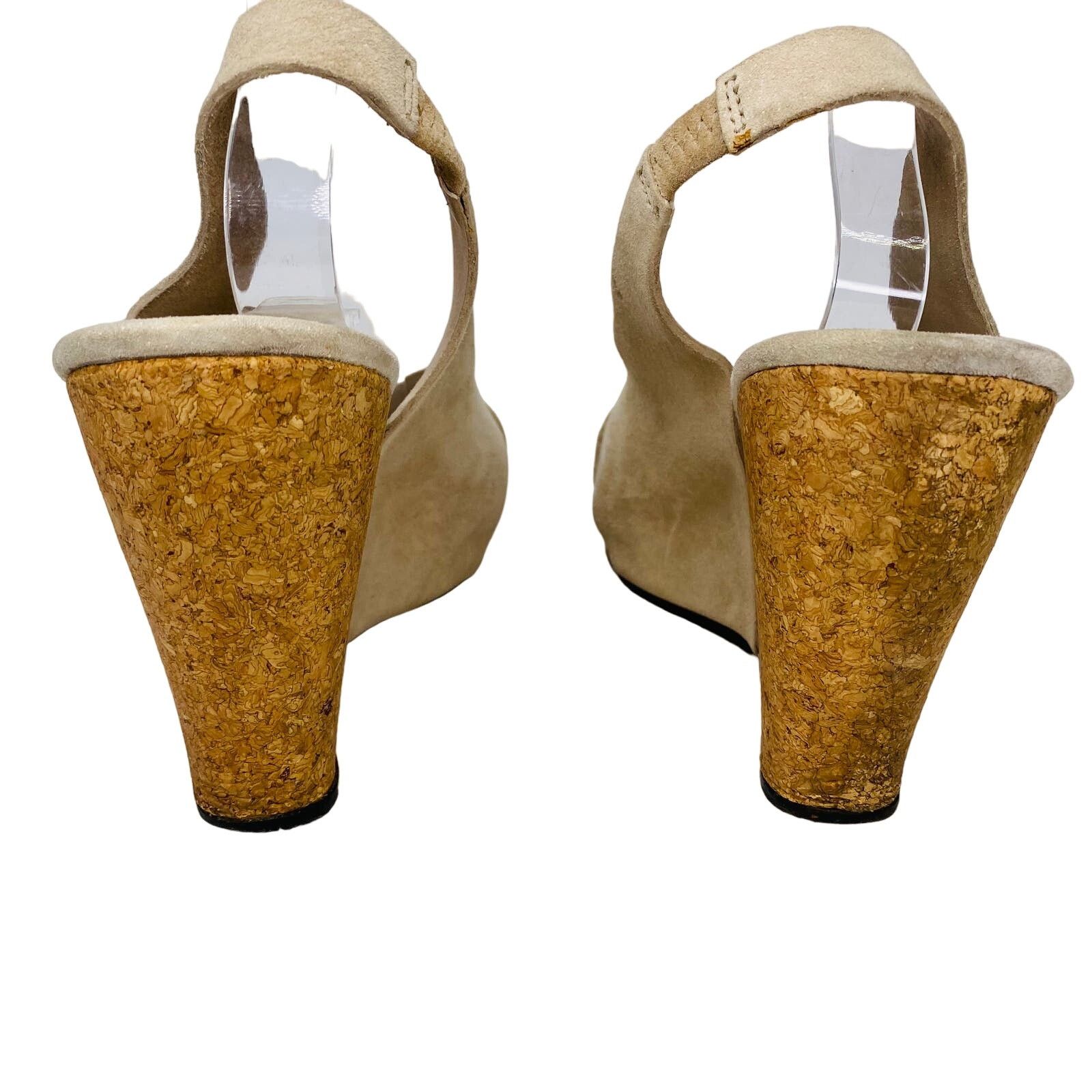 Ugg Ugg Hazel Sandals Suede 10 Beige Cork Wedge 4" Size US 10 / EU 43 - 5 Thumbnail