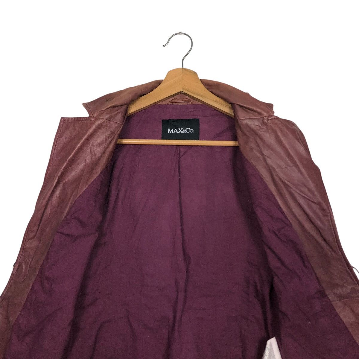 Japanese Brand 🔥VINTAGE CROPPED BIKER LEATHER JACKET MAX & CO Size S / US 4 / IT 40 - 16 Thumbnail