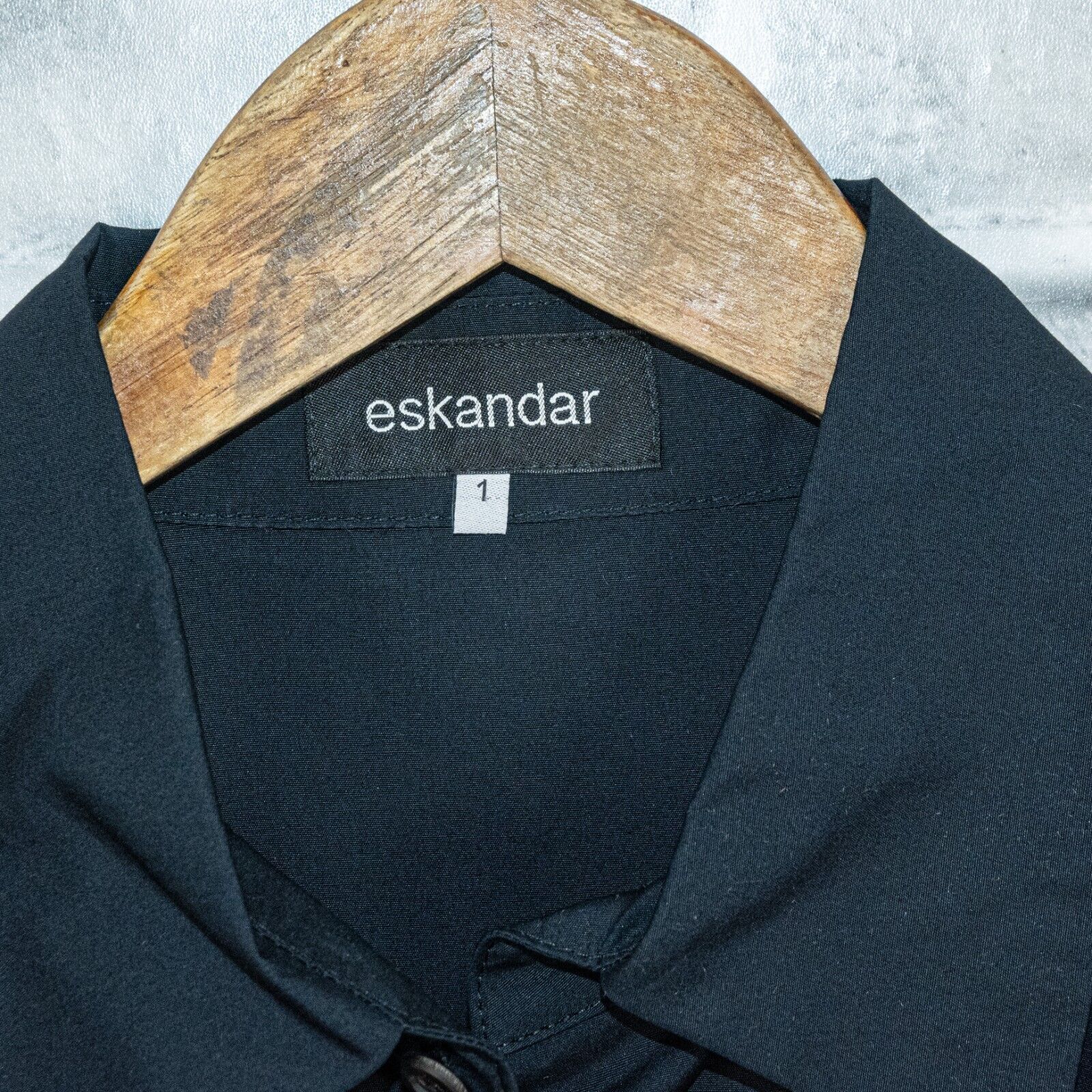 eskandar New Eskandar Wide A-Line Shirt w/ collar & Pleat long Black Size L / US 10 / IT 46 - 2 Thumbnail