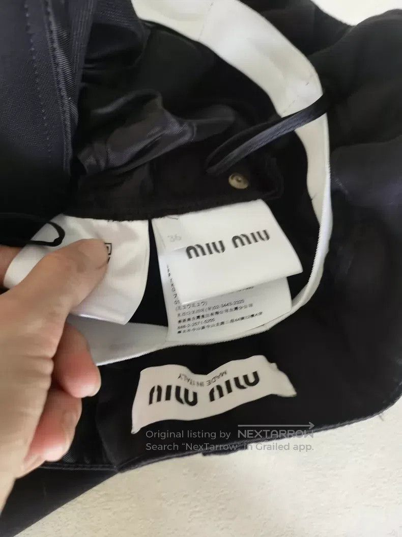 Miu Miu Miu Miu 36 Bracket pants black wide-leg pants Size 35" - 3 Thumbnail