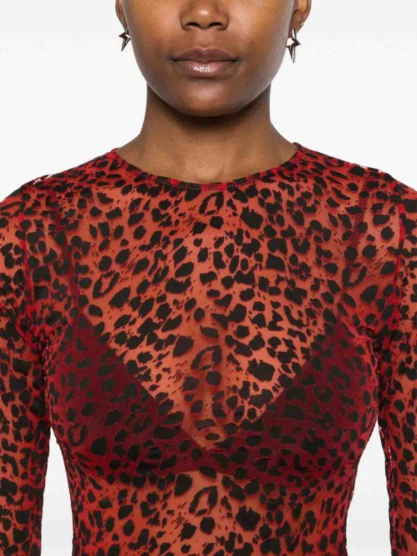 Alexander McQueen o1srvl11e0226 Leopard Devoré Top In Multicolor Size XL / US 12-14 / IT 48-50 - 2 Thumbnail