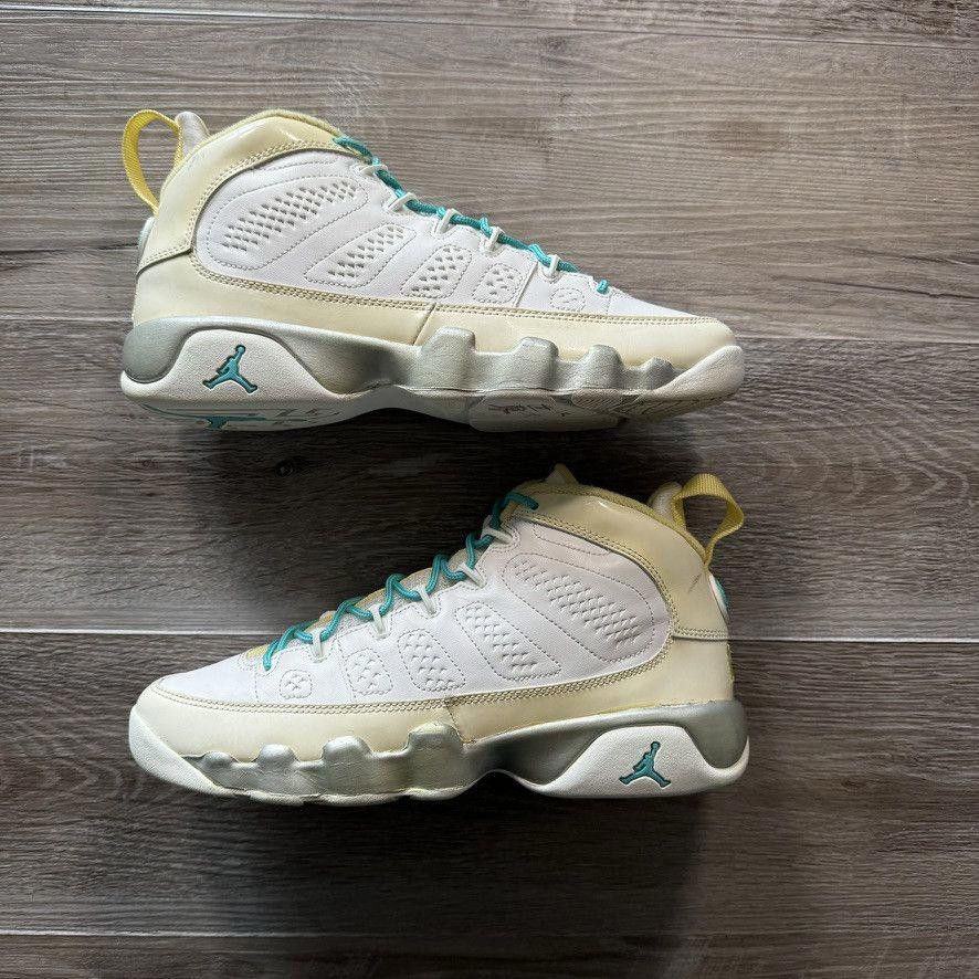 Nike NIKE • JORDAN 9 GS Retro "White Turquoise" (7M) Size US 7 / EU 40 - 2 Thumbnail