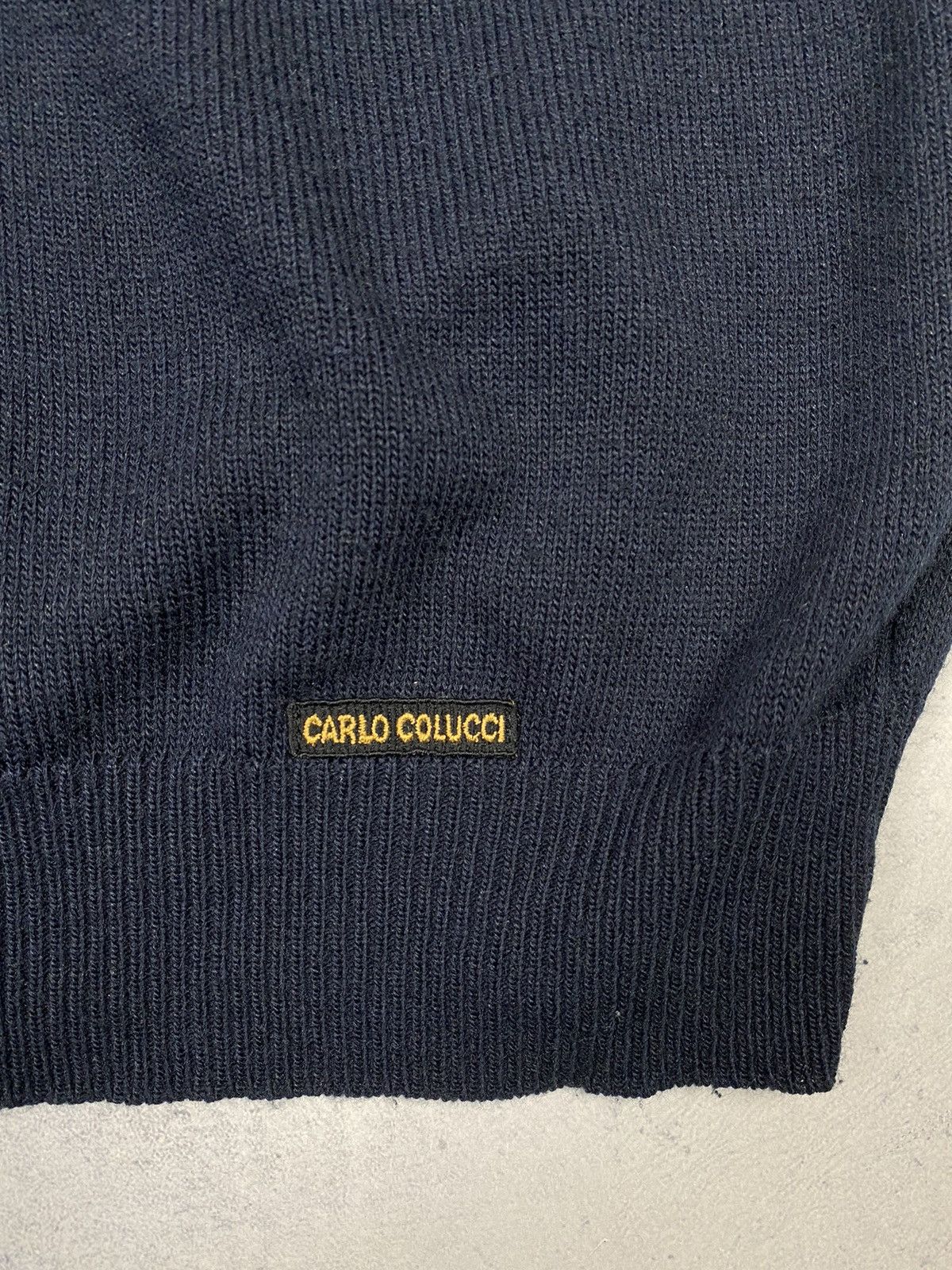 Carlo Colucci Vintage 80s Carlo Colucci Wool Knit Vest Navy Blue Size XXL Size US XL / EU 56 / 4 - 8 Thumbnail