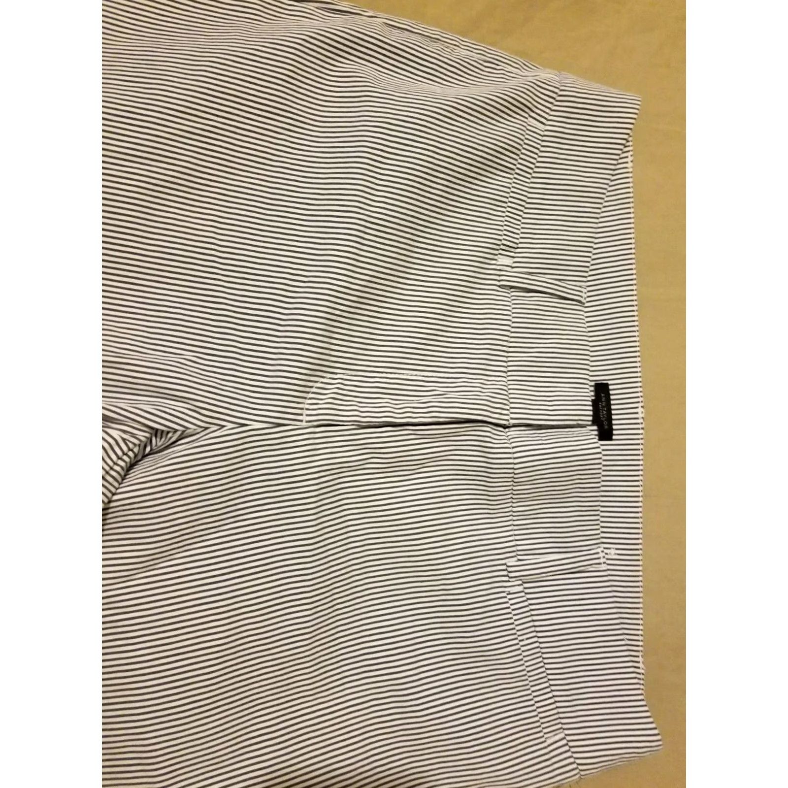 Ann Taylor Womens Ann Taylor Pants Chino Striped Stretch Gray 12 Size Regular Trouser Slack Career Size 34" / US 12 / IT 48 - 4 Thumbnail