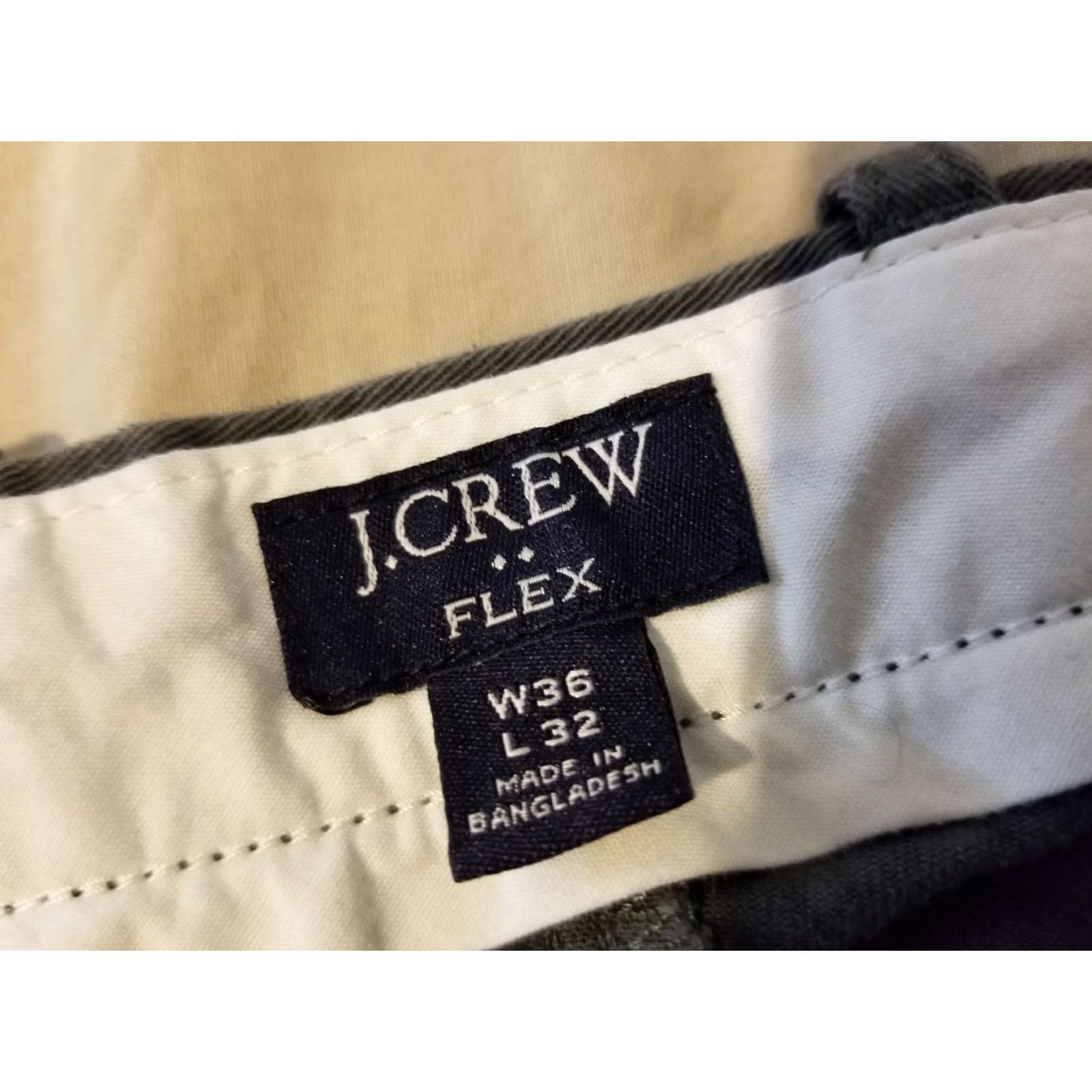 J.Crew Mens J. Crew Gray Chino Trouser Pants 36x32 36x30 Slack Dress Khaki Flat Front Button Mid Rise Straight Leg Cotton Pockets Mens Size US 36 / EU 52 - 4 Thumbnail
