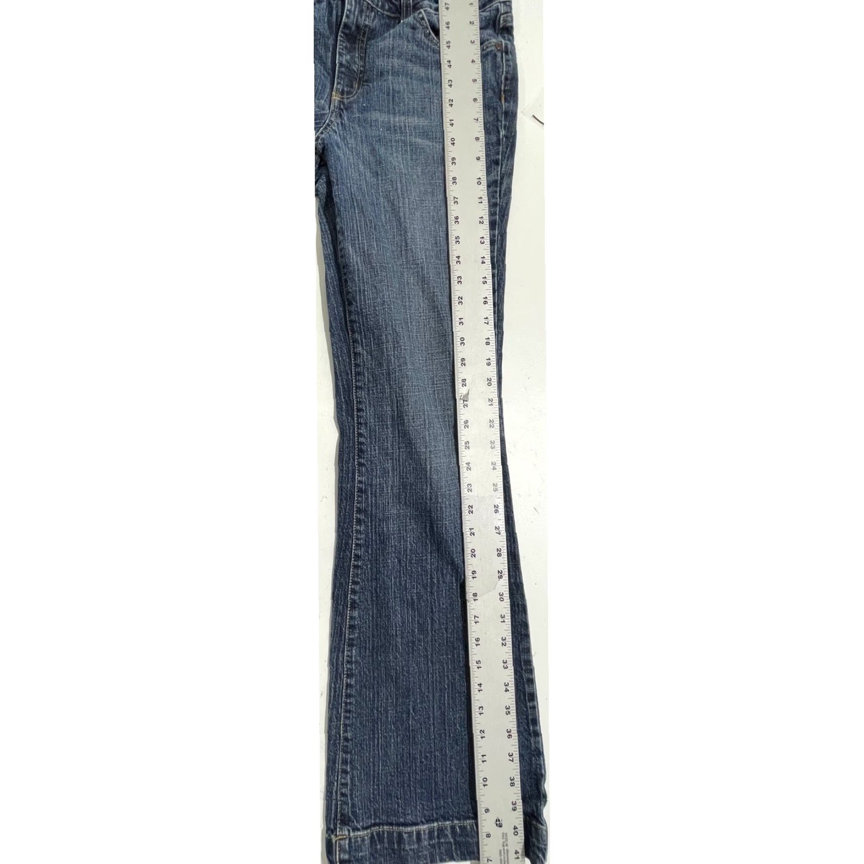 Faded Glory VINTAGE Y2K Faded Glory Jeans Denim Flare 12 Tall Dark Wash Blue Cotton Blend Stretch Size 34" / US 12 / IT 48 - 5 Thumbnail