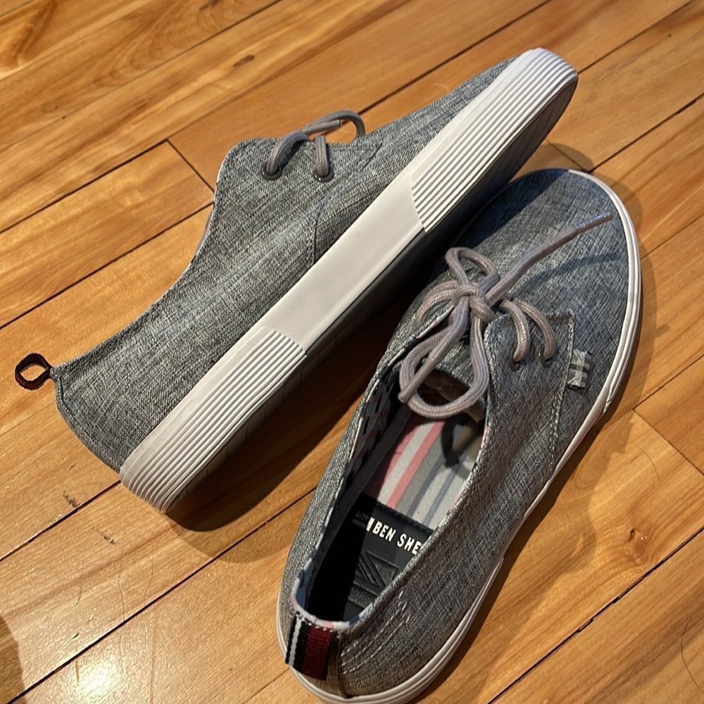 Ben Sherman Ben Sherman heather gray canvas white sidewall tie sneakers Size US 7 / EU 40 - 4 Thumbnail