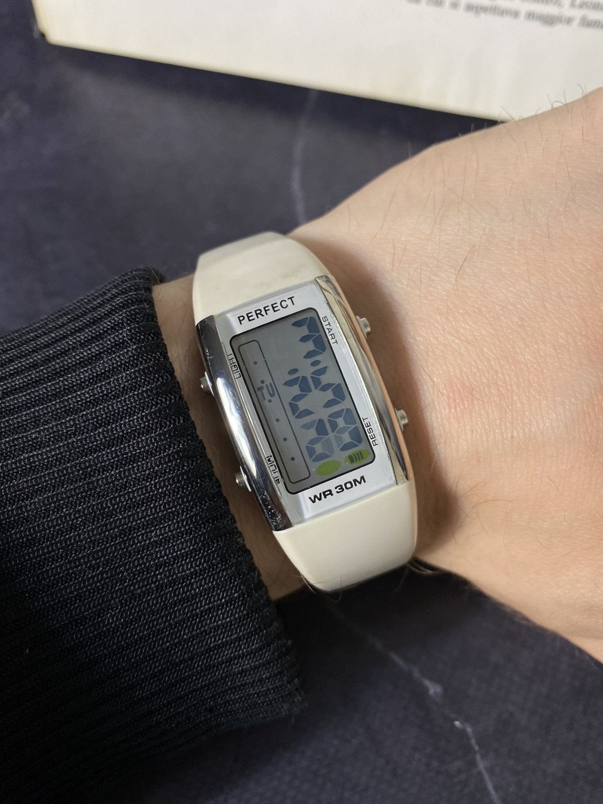 Japanese Brand × Jewelry × Vintage Retro Perfect Digital Watch with White Strap Size ONE SIZE - 2 Thumbnail