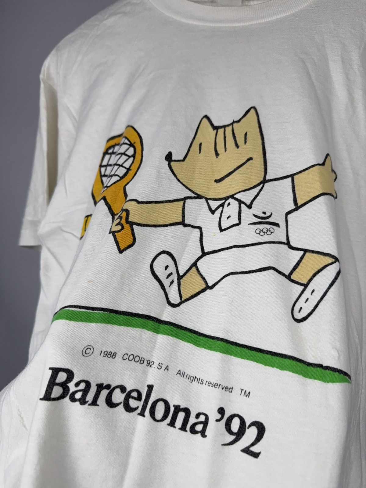 Vintage Rare 90s Vintage Barcelona 1992 Cobi Olympic Tennis T-Shirt Size US S / EU 44-46 / 1 - 10 Thumbnail