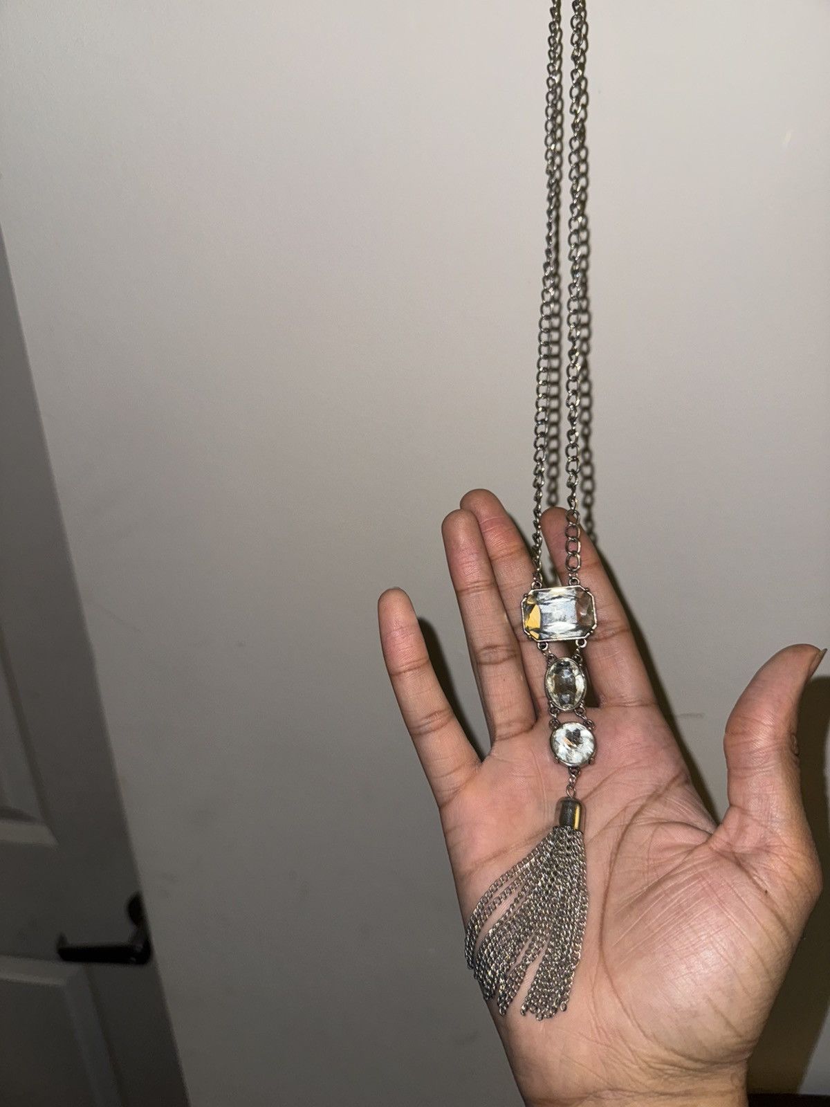 Other Women’s Triple Rhinestone Necklace w/ Tassel Size ONE SIZE - 1 Thumbnail
