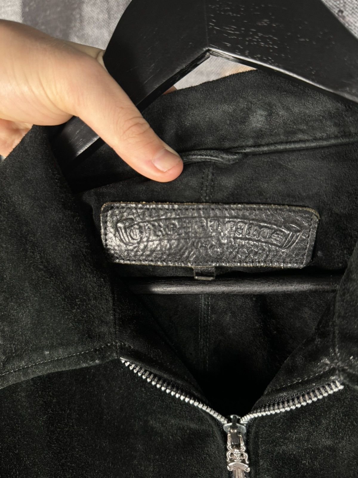 Chrome Hearts 90s GRAIL🚭 SUEDE WESTERN FLEUR JACKET .925 SILVER DOUBLE ZIP Size US L / EU 52-54 / 3 - 11 Thumbnail