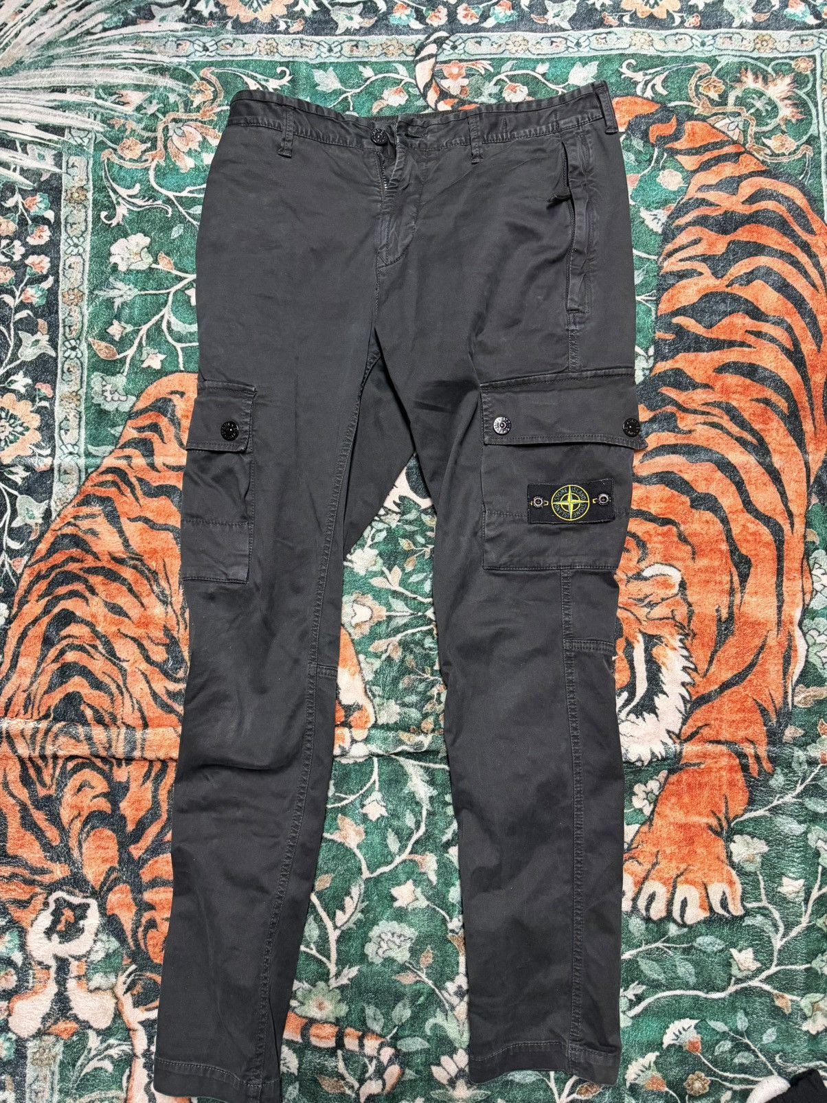 Stone Island Stone Island Black Flap Pocket Cargo Pants Size US 31 - 1 Thumbnail