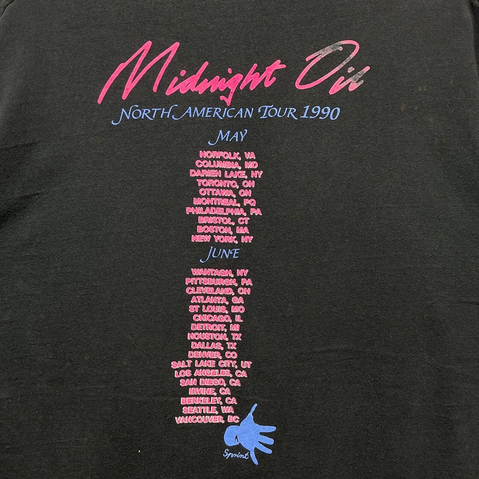 Vintage Vintage 1990 Midnight Oil T-shirt L North American Tour Rock Size US L / EU 52-54 / 3 - 9 Thumbnail