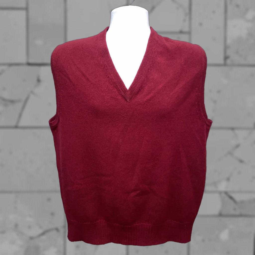 Vintage GB Harbeson Mens Red Lambswool V-Neck Sweater Size M Size US M / EU 48-50 / 2 - 1 Thumbnail