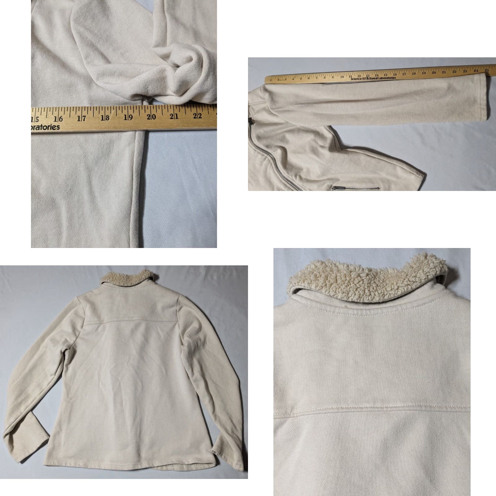Z Supply Z SUPPLY The Sherpa Moto Women L Sandshell Asymmetrical Zip Jacket, Beige, Regular, Fleece, Zip, Lined, Casual, Travel, 16505 Size L / US 10 / IT 46 - 9 Thumbnail