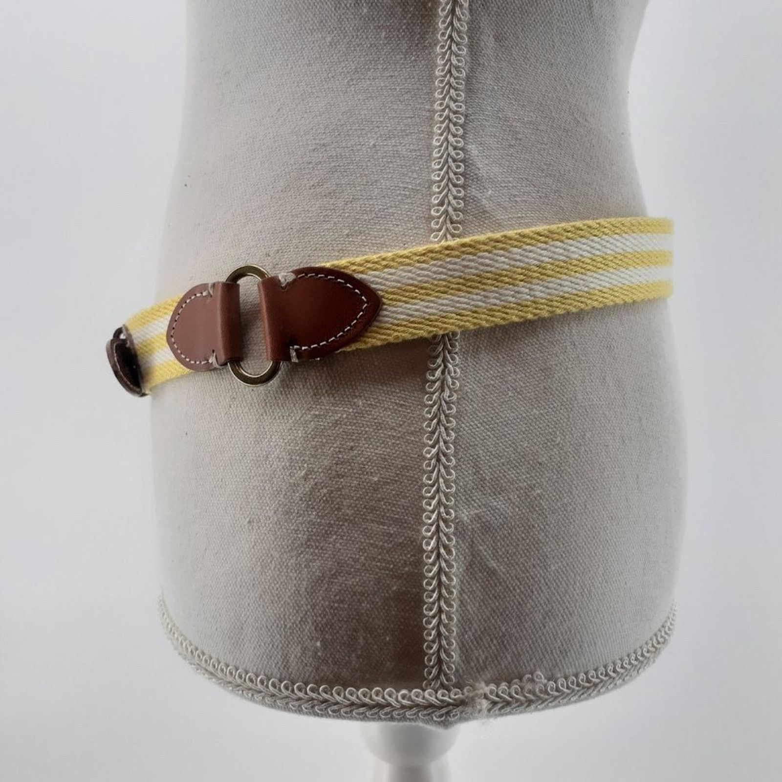 Tommy Hilfiger Tommy Hilfiger Striped Hub Yellow White Brown Leather Cotton Size ONE SIZE - 8 Thumbnail