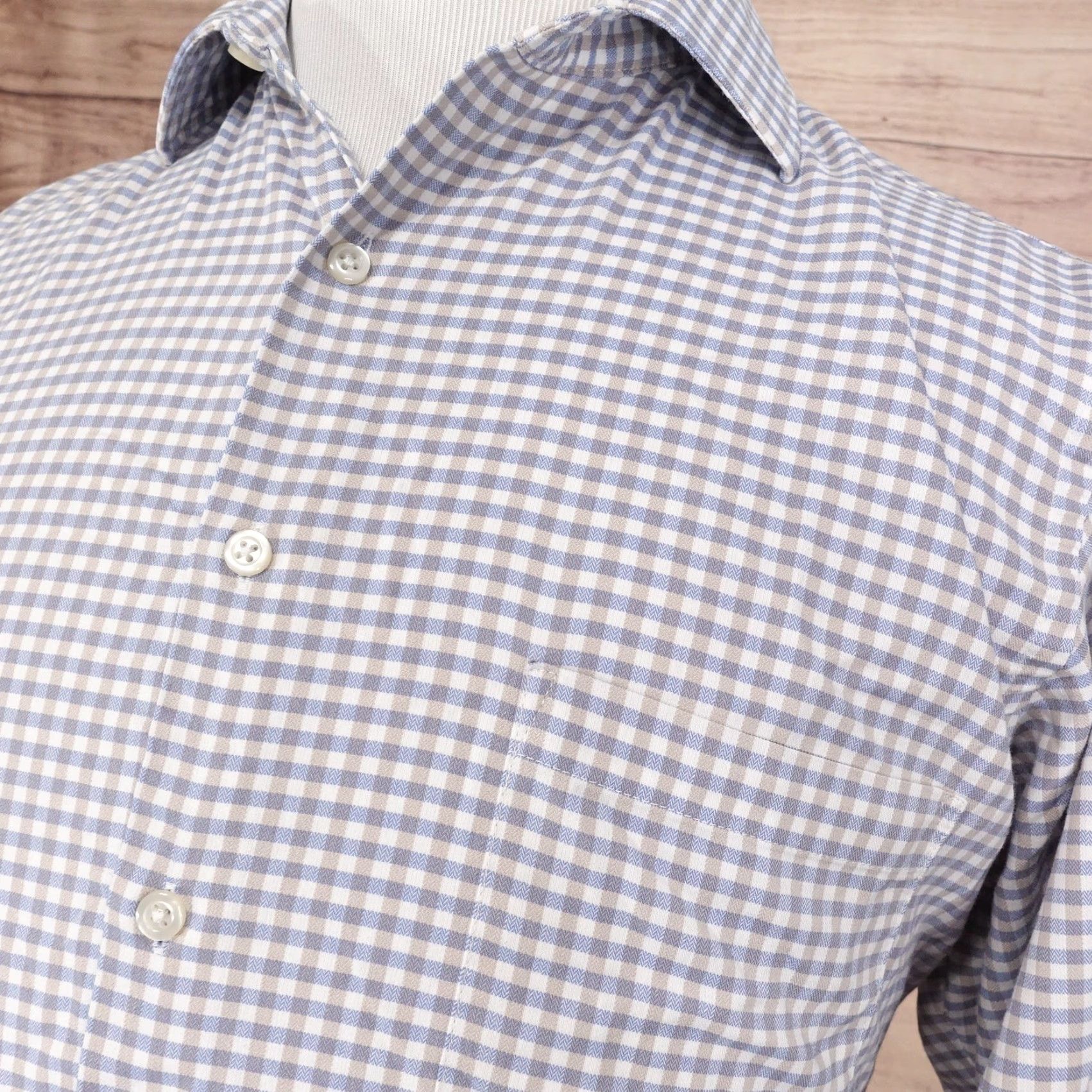 Van Heusen Van Heusen Flex Shirt Mens 16 34/35 Blue Check Regular Fit Long Sleeve -20 Size US L / EU 52-54 / 3 - 2 Thumbnail