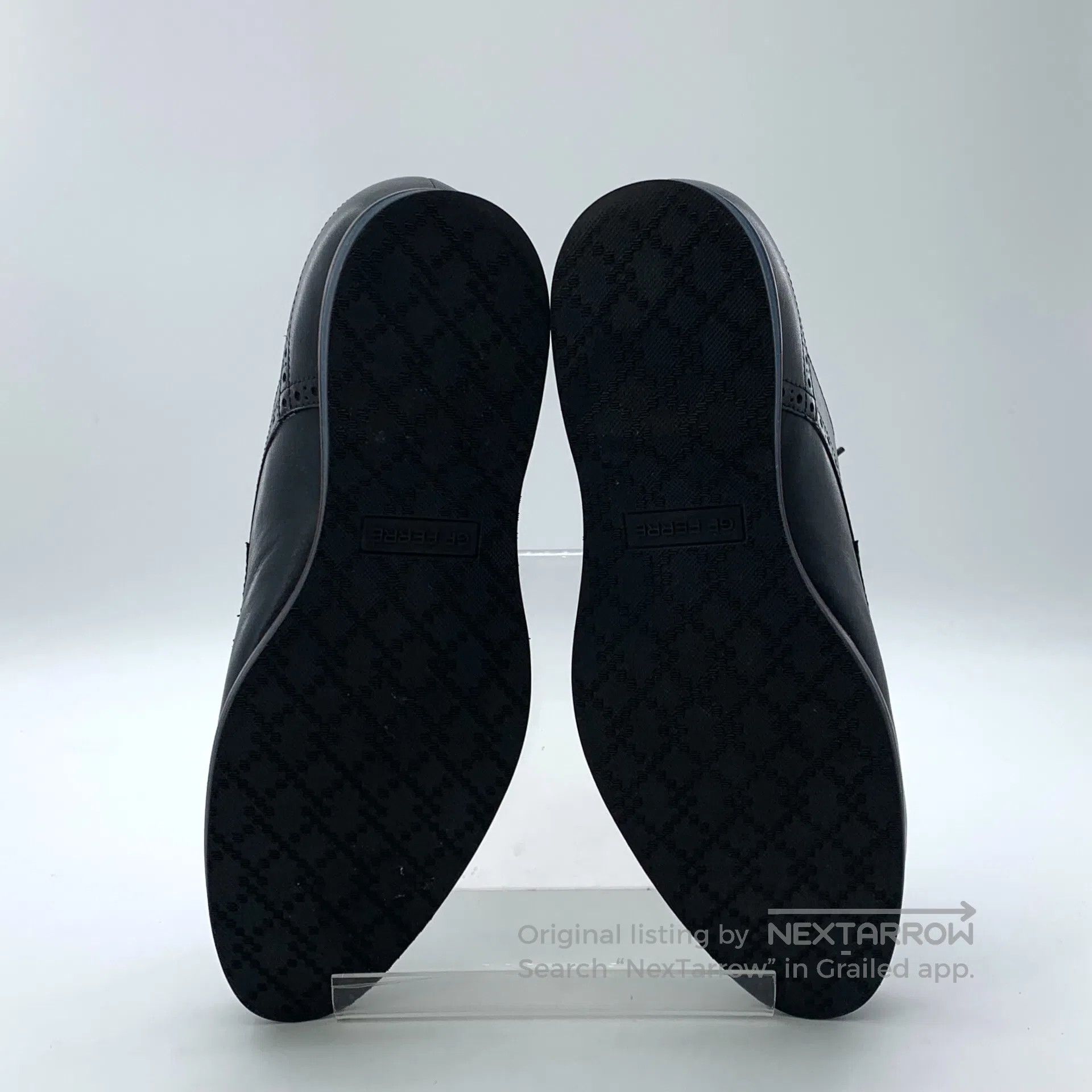 GF Ferre GF FERRE Black carved laced casual flat leather shoes| Size US 6 / EU 39 - 5 Thumbnail