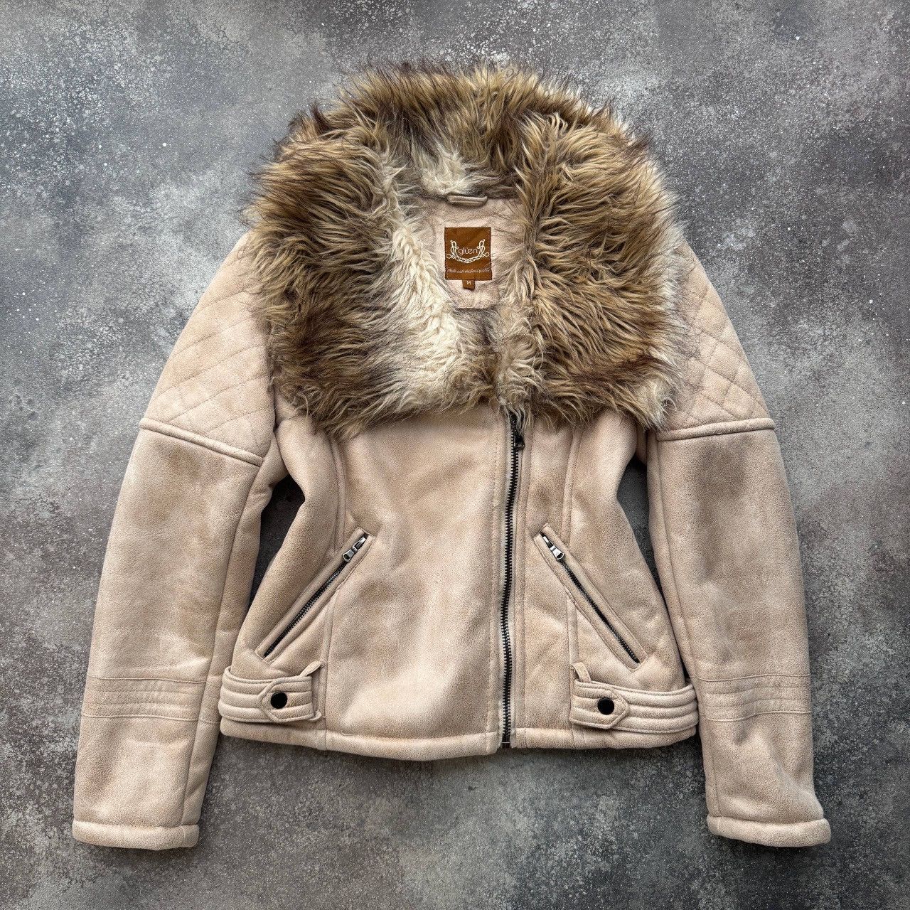 Japanese Brand Amazing Faux Fur Shearling Aviator Biker Jacket Size M / US 6-8 / IT 42-44 - 3 Thumbnail