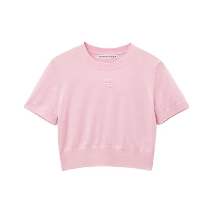 Alexander Wang Alexander Wang Pink Short Sleeve Logo T-Shirt 0079 Size S / US 4 / IT 40 - 1 Thumbnail