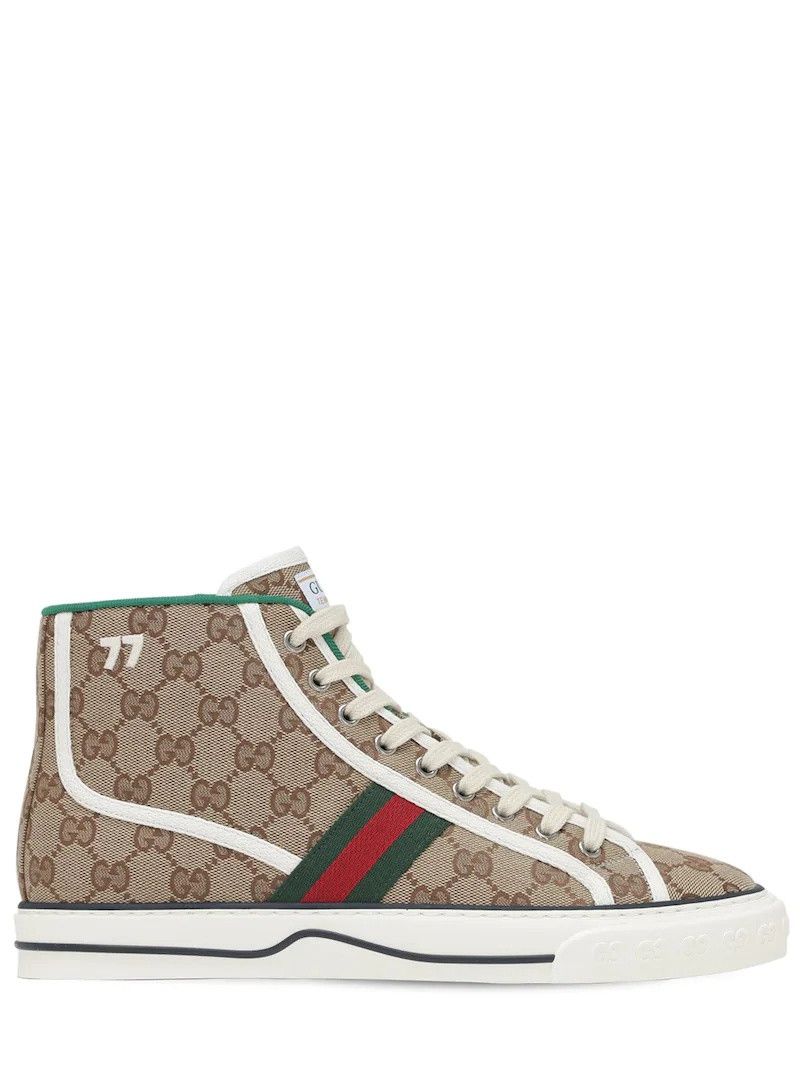 Gucci o1mt1gz0325 Tennis 1977 High-Top Sneakers in Beige Size US 12.5 / EU 45-46 - 1 Thumbnail
