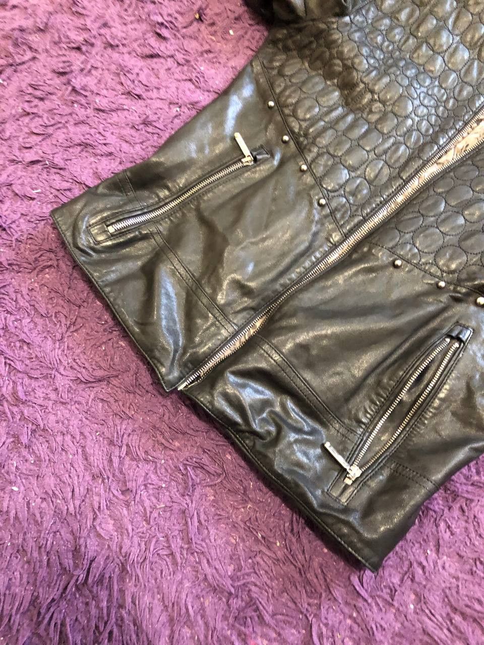 Philipp Plein Philipp Plein 's Black Leather Bomber Jacket Size US L / EU 52-54 / 3 - 16 Thumbnail