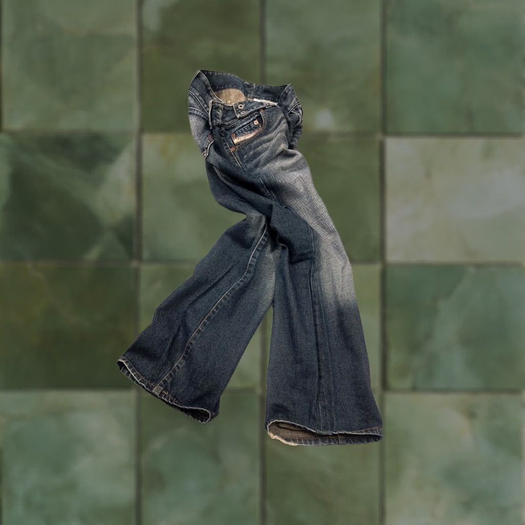 Diesel Vintage Diesel cherock jeans low Rise Belted Flared bootcut dark wash Y2K Opium Size 29" - 1 Thumbnail