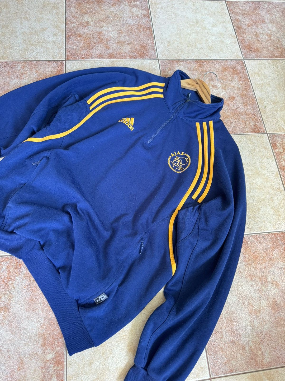 Adidas Vintage Ajax 2000 1/4 Zip Sweathirt Soccer Jersey Football Size US L / EU 52-54 / 3 - 4 Thumbnail