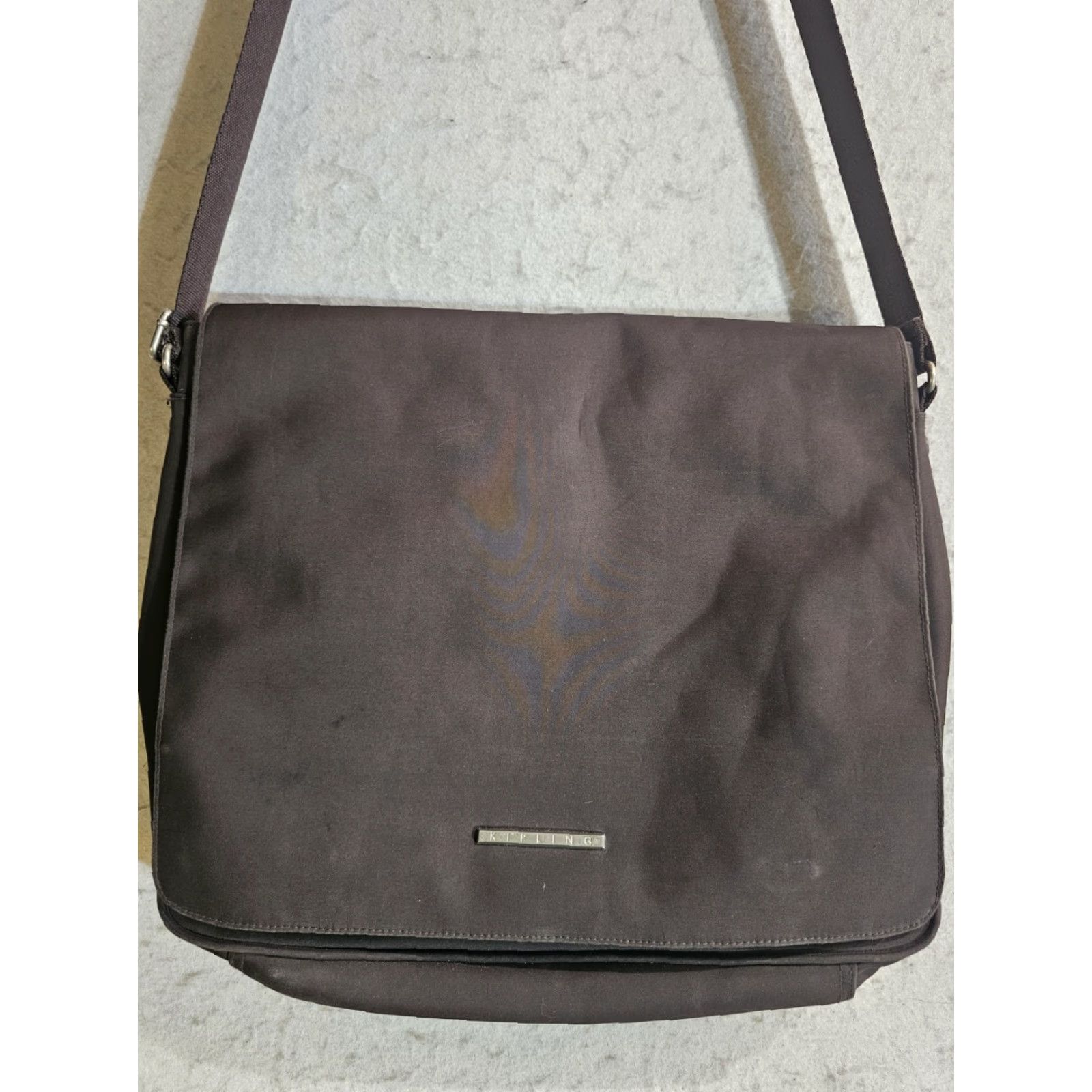 Vintage Kipling Oxygen O2 Nylon Messenger Computer Bag Shoulder Bag Dark Purple Tote Women Size ONE SIZE - 2 Thumbnail