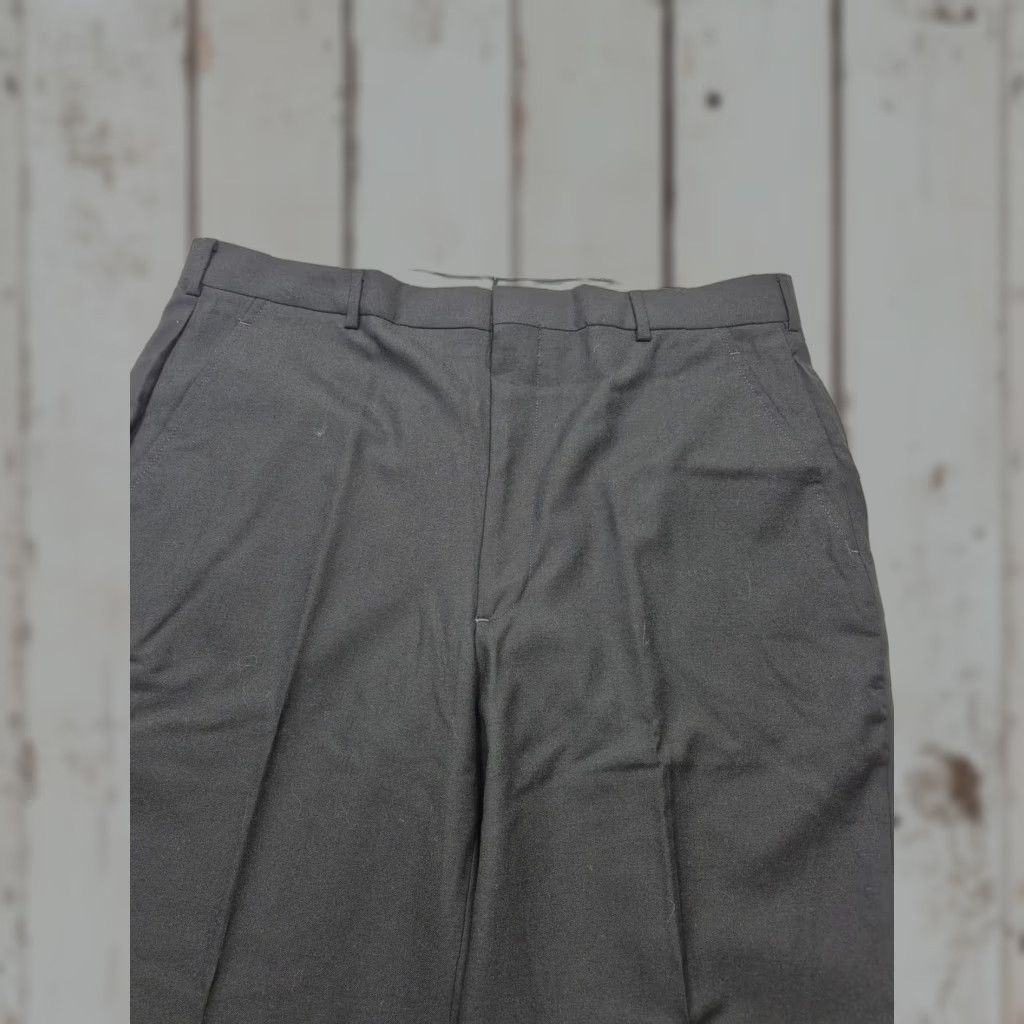Maje VINTAGE Majer Dress Pants Mens 36x36 Black Wool Flat Front Unhemmed Straight Leg Zipper Pockets 100% Merino USA Mens Size US 36 / EU 52 - 1 Thumbnail