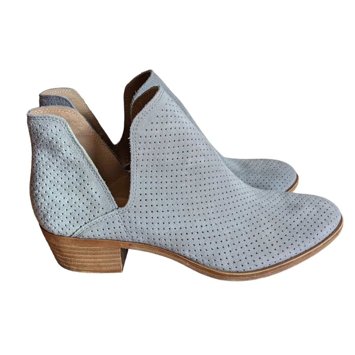 Lucky Brand Lucky Brand Baley Ankle Perforated Gray Suede Booties Size US 7.5 / IT 37.5 - 1 Thumbnail