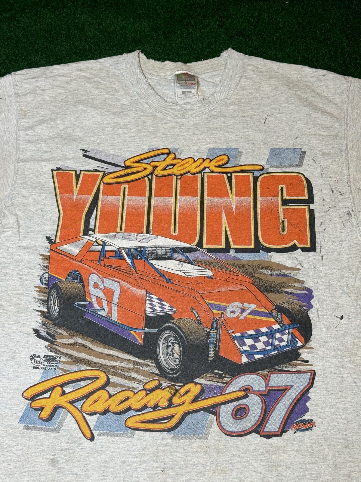 Fruit Of The Loom × NASCAR × Vintage Vintage Steve Young #67 Racing Grove City Distressed T Shirt Size US L / EU 52-54 / 3 - 2 Thumbnail