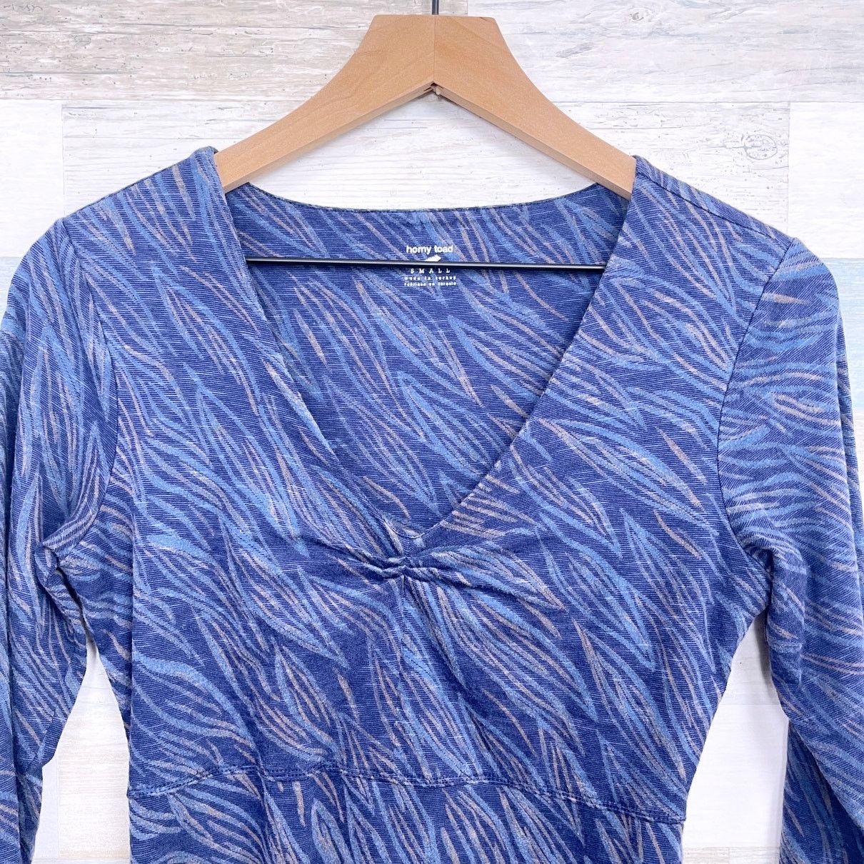Other Horny Toad & Co Cinch V Neck Tencel Jersey Dress Blue 3/4 S Size S / US 4 / IT 40 - 2 Thumbnail