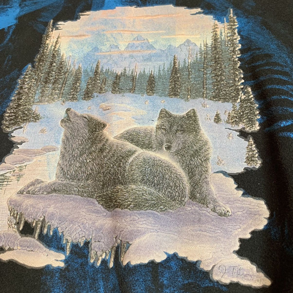 Fruit Of The Loom × Vintage Vintage Wolf Sweater FOTL tag 🇨🇦 Size US XL / EU 56 / 4 - 3 Thumbnail