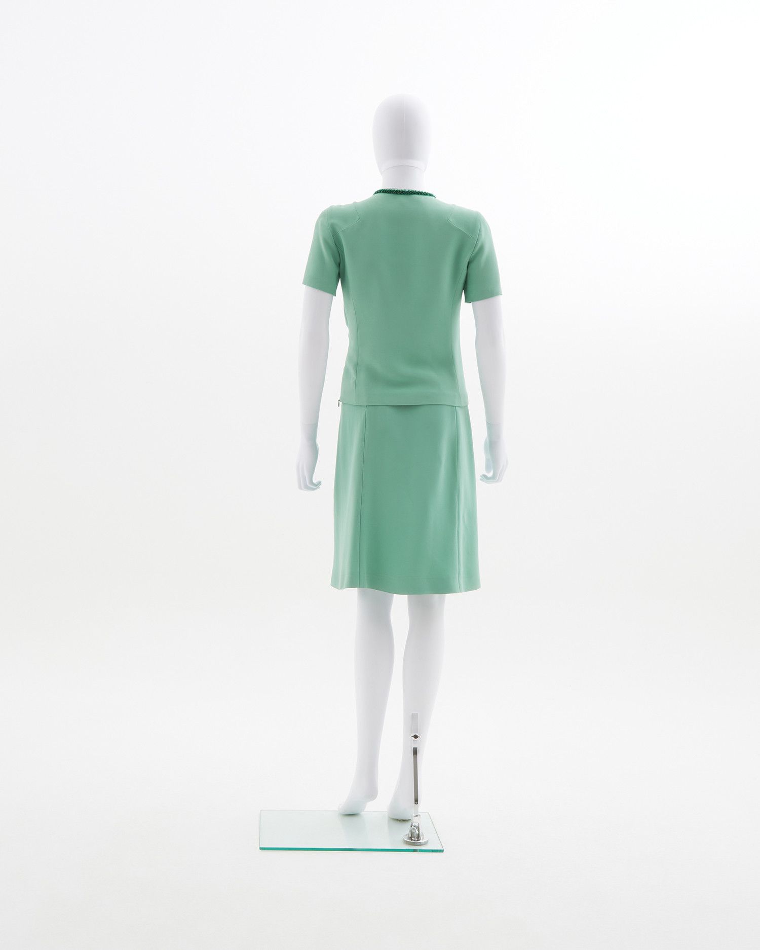 Miu Miu S/S 2004 Mint beaded embellished top & pencil skirt set Size M / US 6-8 / IT 42-44 - 5 Thumbnail