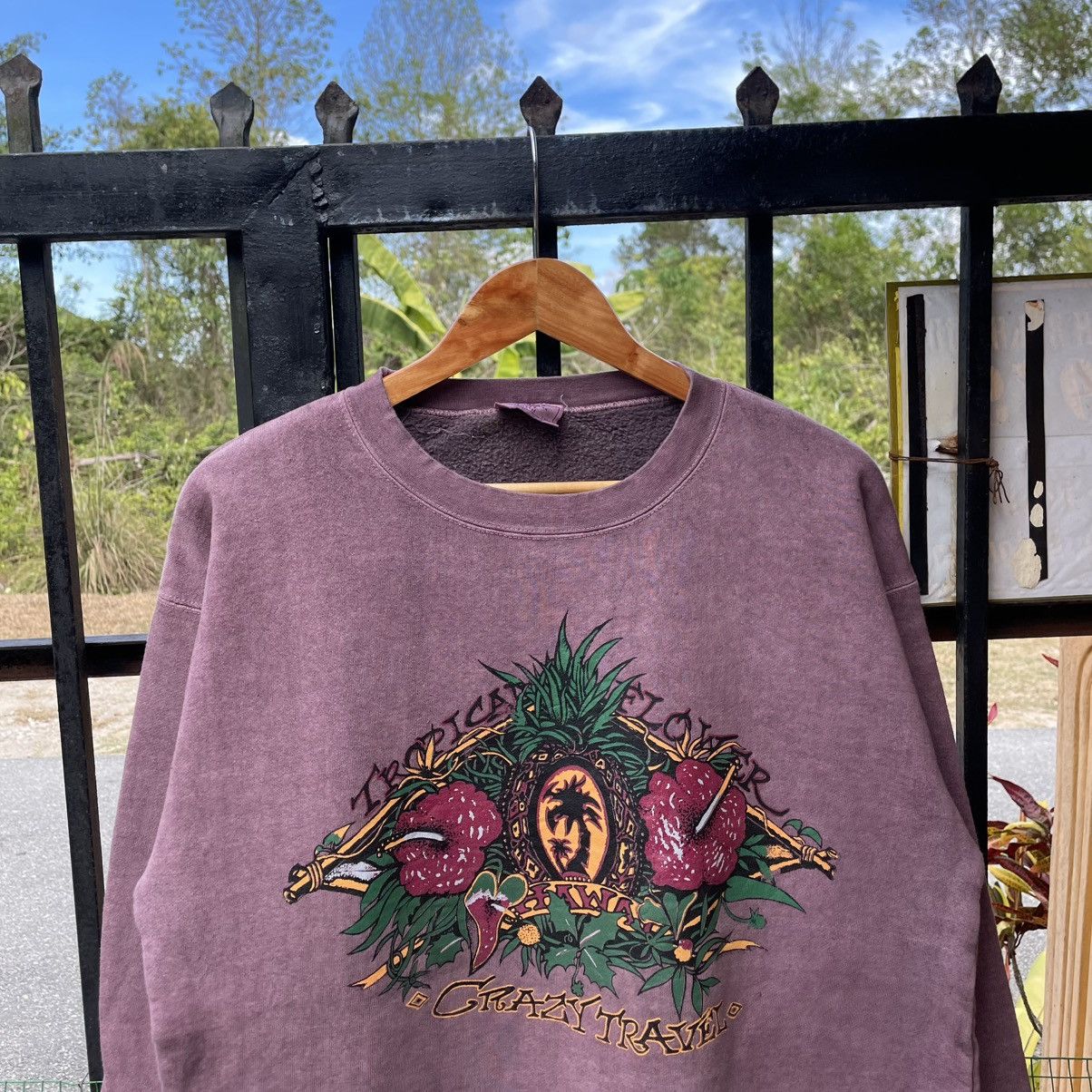 Vintage 🔥Vintage 90s Hawaii Tropical Flower Crazy Travel Sweatshirts Size US M / EU 48-50 / 2 - 4 Thumbnail