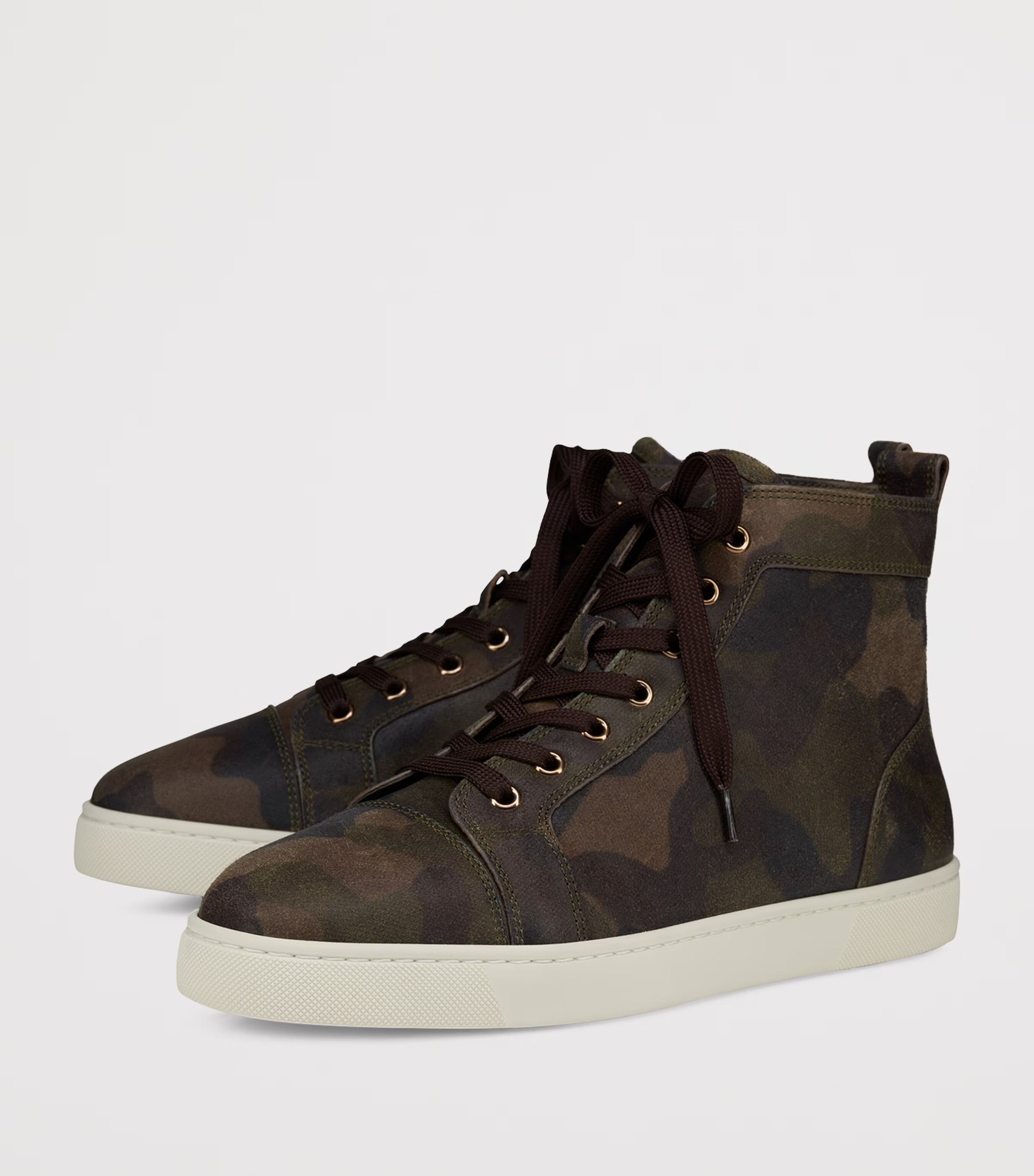 Christian Louboutin Mens Louis Flat Crosta Camouflage High Top Sneaker 48.5 15.5 Size US 15 / EU 48 - 1 Thumbnail