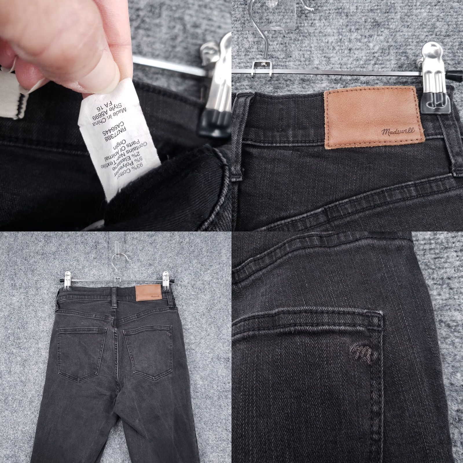 Madewell Madewell Jeans Womens 25 Gray Skinny Stretch High Riser Dark Wash Zip Fly Denim Size 42" / US 20 - 10 Thumbnail
