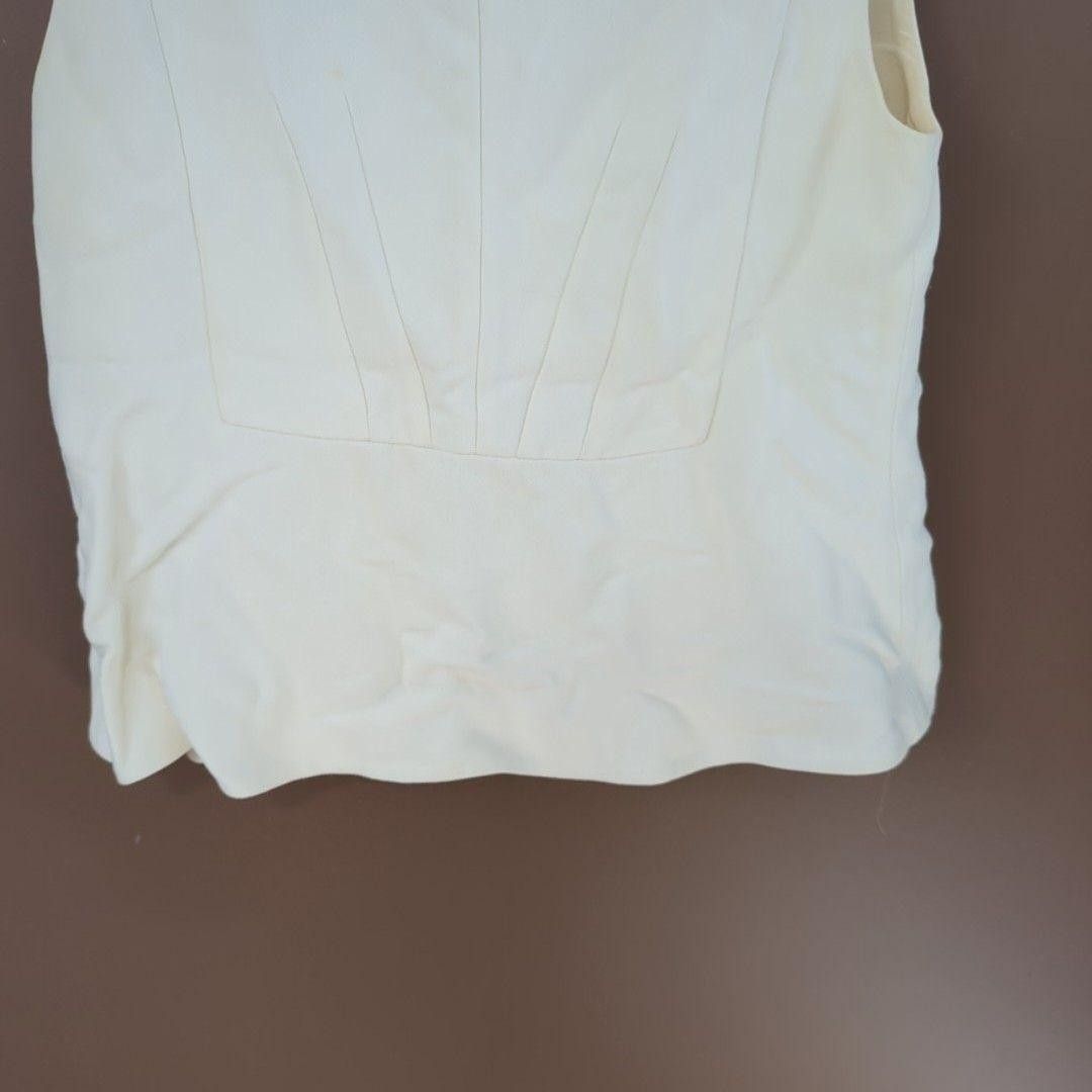 Scanlan Theodore Scanlan Theodore Blouse Womens 10 White V Neck Sleeveless Size S / US 4 / IT 40 - 3 Thumbnail