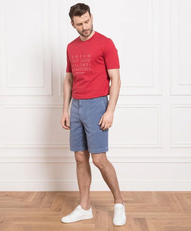 Brunello Cucinelli BRUNELLO CUCINELLI blue straight cut bermuda shorts 38 54 Size US 38 / EU 54 - 4 Thumbnail