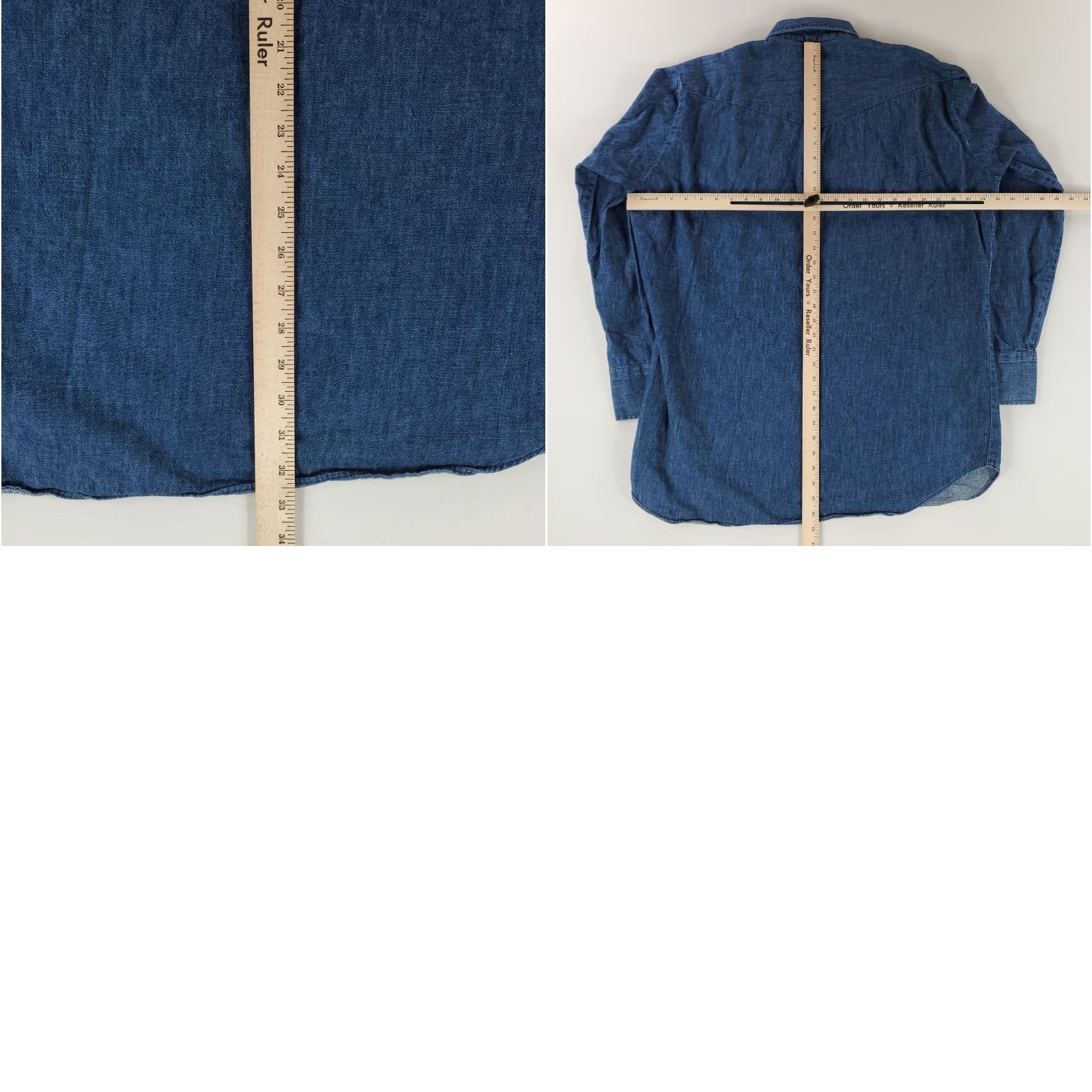 Imperial VINTAGE Key Imperial Shirt Denim Pearl Snap VTG Blue Long Sleeve Mens XL Long Size US XL / EU 56 / 4 - 8 Thumbnail