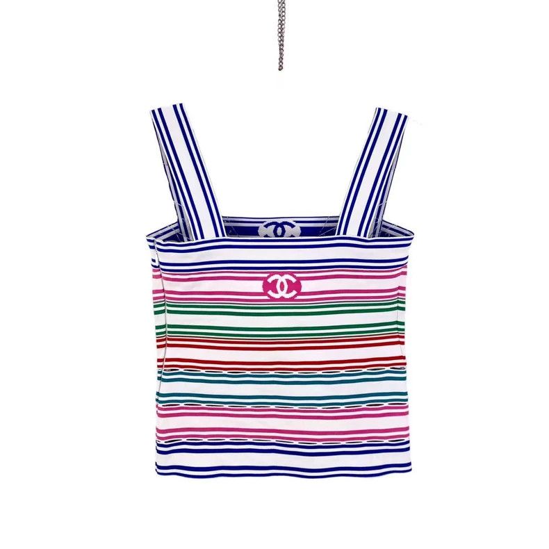 Chanel Chanel Rainbow striped logo knitted strap vest Size XXS / US 00 / IT 34 - 2 Thumbnail