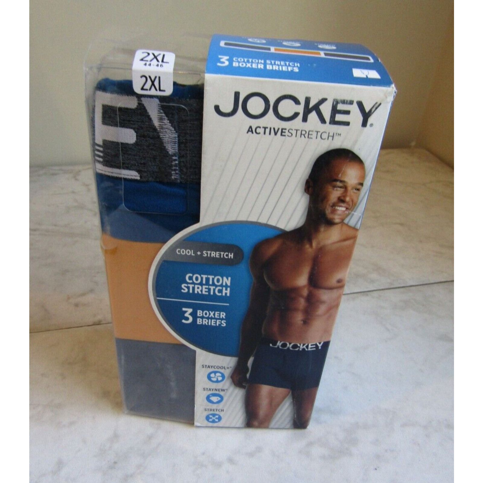 Jockey NIB Jockey Active Stretch Men's 3pk Assorted Color Briefs